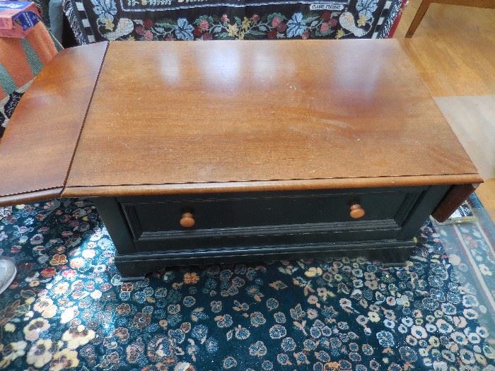 Occasional Table, Double Drop Leaf. Cherry, with Drawer