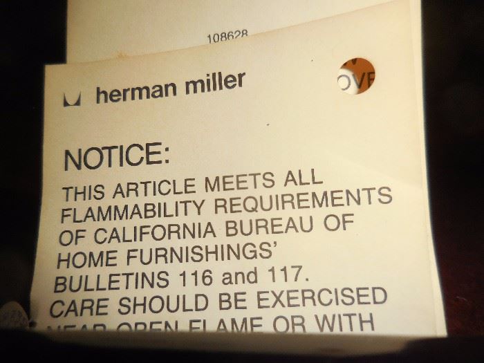 Herman Miller Label.