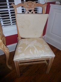 Century Furniture Hand Carved Shabby Chic French Silk Fabric, with Chair pad to protect the silk!! Side Chair (6)