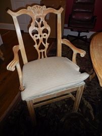 Century Furniture Hand Carved Shabby Chic French Arm Chair (2)