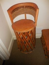 Hand Woven Bar Stools (Seats are Drum Skins) Purchased in Sante Fe (2)