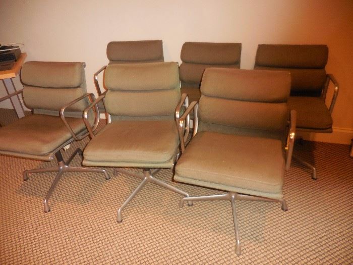 Herman Miller Fabric Ex Chairs (6). Chrome Frame