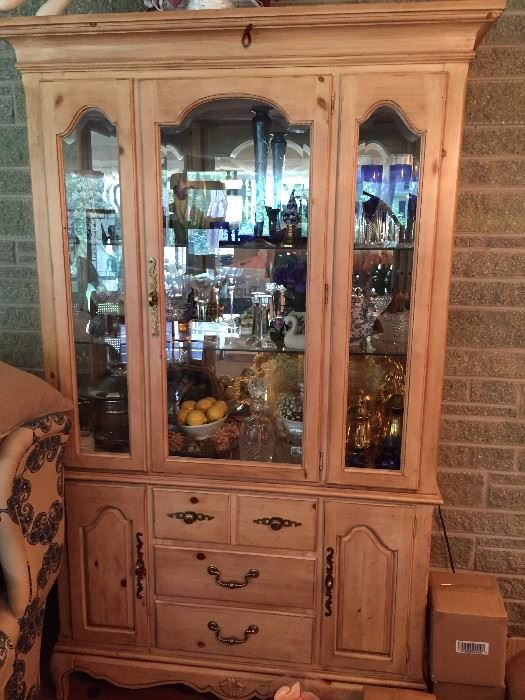 China cabinet with matching serving chest.