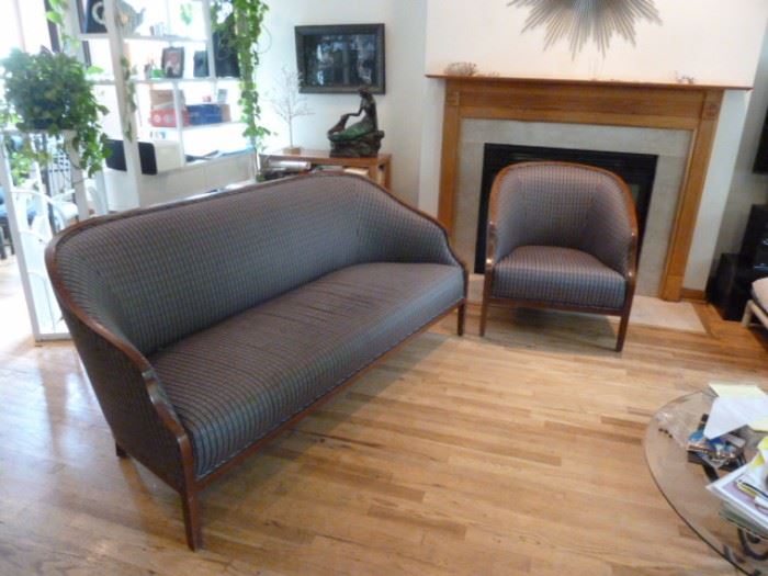 Knoll Upholstered Settee and Chair