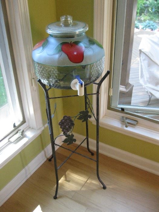 Water Cooler on Wrought Iron Base