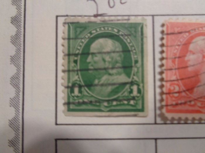 Ben Franklin  looking left 1900's postage stamp.
