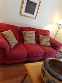 Great microsuede sofa selling at a great price.