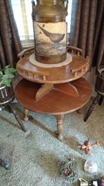 Wood round end table