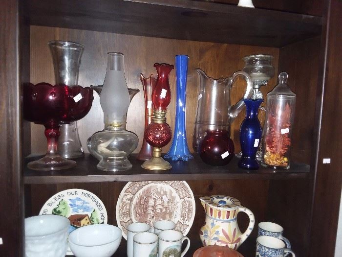 lanterns, art glass, china, vases and more
