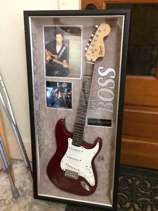 Bruce Springsteen Guitar in display case has Certificate of Authenticity  signed 