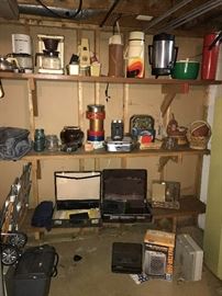 VINTAGE JARS, THERMOS, COFFEE MAKERS, BASKETS AND MORE