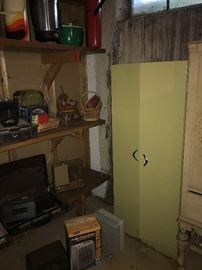 YELLOW METAL STORAGE CABINET