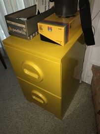 RETRO AKRO-MILS BRIGHT YELLOW FILE CABINET-16" WIDTH X 17" DEPTH X 27" HEIGHT