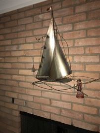 CURTIS JERE METAL SHIP WALL SCULPTURE 1979