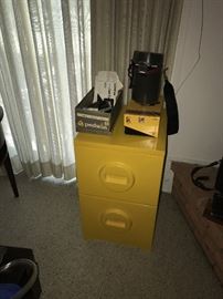 RETRO AKRO-MILS BRIGHT YELLOW FILE CABINET-16" WIDTH X 17" DEPTH X 27" HEIGHT