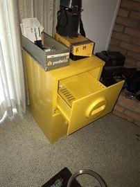 RETRO AKRO-MILS BRIGHT YELLOW FILE CABINET-16" WIDTH X 17" DEPTH X 27" HEIGHT