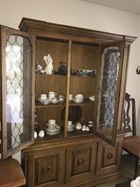 LARGE WOODEN CHINA CABINET- -56.25" WIDTH X 16.25" DEPTH X 77.5" HEIGHT