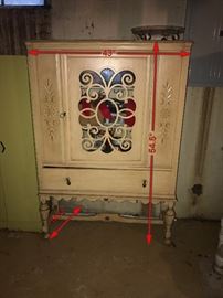 ANTIQUE CHINA CABINET - 43" WIDTH X 14.5" DEPTH X 54.4" HEIGHT