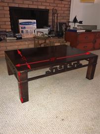 WOODEN ORIENTAL COFFEE TABLE-39" WIDTH X 27" DEPTH X 13" HEIGHT