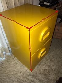 RETRO AKRO-MILS BRIGHT YELLOW FILE CABINET-16" WIDTH X 17" DEPTH X 27" HEIGHT
