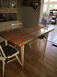 SOLID OAK KITCHEN TABLE WITH 4 CHAIRS- 60" WIDTH X 36" DEPTH X 31" HEIGHT