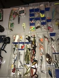 LOTS OF FISHING TACKLE, BAIT, LURES, FISHING POLES AND REELS