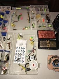 LOTS OF FISHING TACKLE, BAIT, LURES, FISHING POLES AND REELS