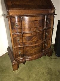 ANTIQUE MAHOGANY SLIM SECRETARY DESK-24.5” WIDTH X 75” HEIGHT X 16.5”DEPTH