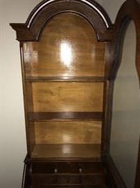 ANTIQUE MAHOGANY SLIM SECRETARY DESK-24.5” WIDTH X 75” HEIGHT X 16.5”DEPTH