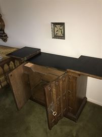 SOLID WOOD AND BRASS SIDE BUFFET-39” WIDTH X 29” HEIGHT X 17”DEPTH