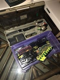 LOTS OF FISHING TACKLE, BAIT, LURES, FISHING POLES AND REELS