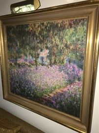 OIL ON CANVAS-CLAUDE MONET " THE ARTIST GARDEN AT GIVERNY"