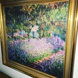 OIL ON CANVAS-CLAUDE MONET " THE ARTIST GARDEN AT GIVERNY"