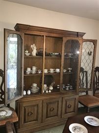 LARGE WOODEN CHINA CABINET- -56.25" WIDTH X 16.25" DEPTH X 77.5" HEIGHT