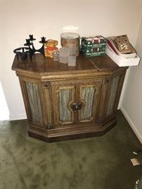 WOODEN SIDE CABINET WITH LION HEAD PULL-36" WIDTH X 14" DEPTH X 29.5" HEIGHT