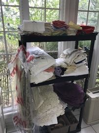 VINTAGE LINENS, HANDMADE TABLECLOTH, NAPKINS, DOILIES AND PLACEMATS