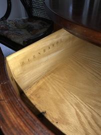 BERNHARDT ROUND TABLE WITH DRAWER- 24" DIAMETER X 27" HEIGHT