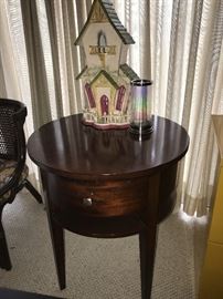 BERNHARDT ROUND TABLE WITH DRAWER- 24" DIAMETER X 27" HEIGHT