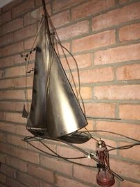 CURTIS JERE METAL SHIP WALL SCULPTURE 1979