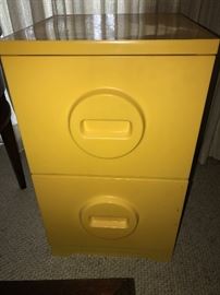 RETRO AKRO-MILS BRIGHT YELLOW FILE CABINET-16" WIDTH X 17" DEPTH X 27" HEIGHT