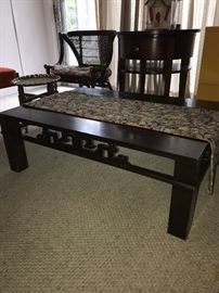 WOODEN ORIENTAL COFFEE TABLE-39" WIDTH X 27" DEPTH X 13" HEIGHT