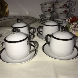 GEORG JENSEN TEACUPS WITH LIDS