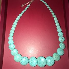DTR JAY KING STERLING SILVER TURQUOISE NECKLACE