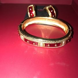 SWAROVSKI VINTAGE BANGLE AND EARRINGS SET