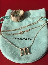 TIFFANY & CO. STERLING SILVER RING AND NECKLACE