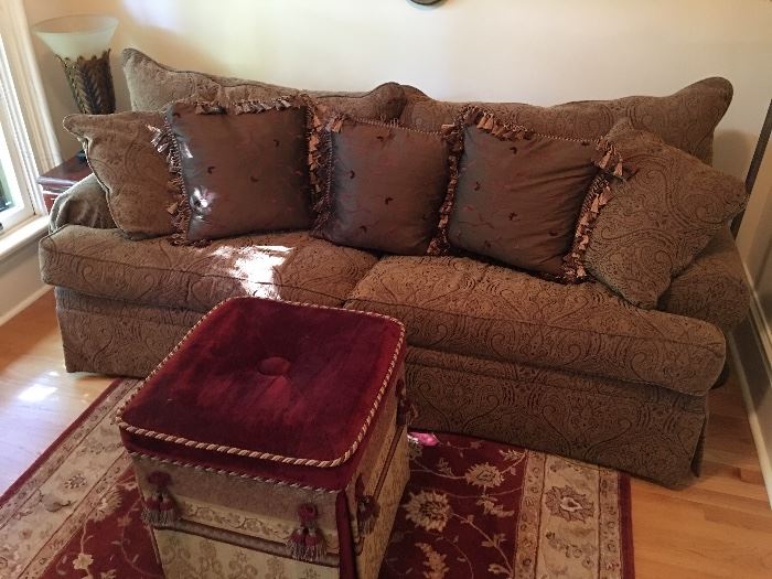 AVAILABLE FOR PRESALE: Sumptuous overstuffed sofa.