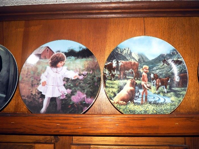 Bing & Grondahl Limited Edition Collectors Plates, Livets Realiteter, Qty 6, Children Of The American Frontier, Qty 3, Praying Hands, Qty 1 And Ribbon