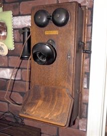 Antique Western Electric Case Phone, 18.51"H