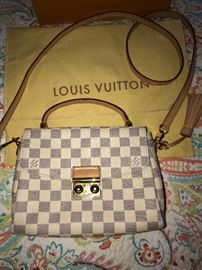 LOUIS VUITTON CROISETTE DAMIER AZUR HANDBAG