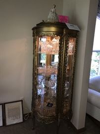 ORNATE ITALIAN HALF MOON CURIO CABINET